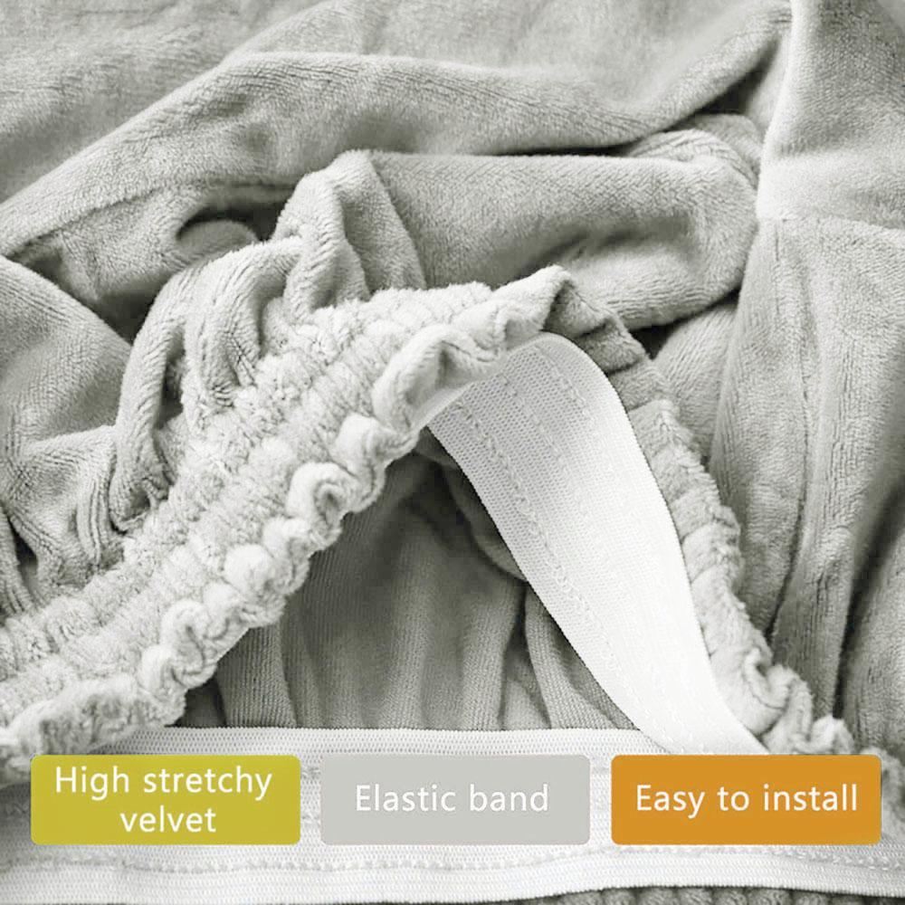 Бархатный чехол для пуфика Эластичный Квадратный Прямоугольный Чехол для табурета для ног Всевключающий Однотонный Чехол для диванной подставки для ног для гостиной