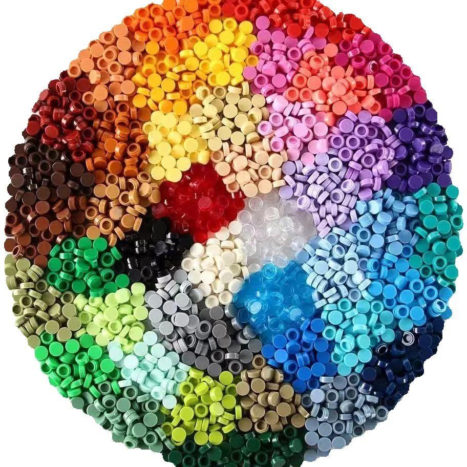 1000 шт./лот Плитка 1x1 Круглая 98138 Специальный Кирпичик MOC Строительный Блок Мелкие Частицы Кирпичики Детали Совместимые с 98138 LOGO Игрушки