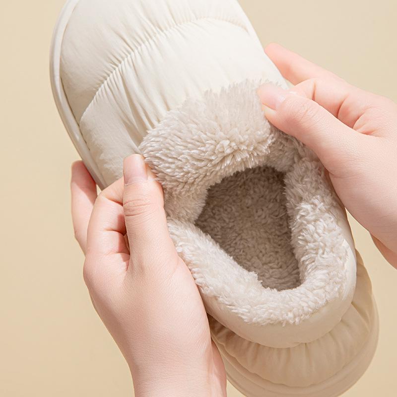 Women's Down Cotton Slippers: Cozy, Warm, Non-Slip, Thick-Sole; Perfect for Indoor/Outdoor Use in All Seasons