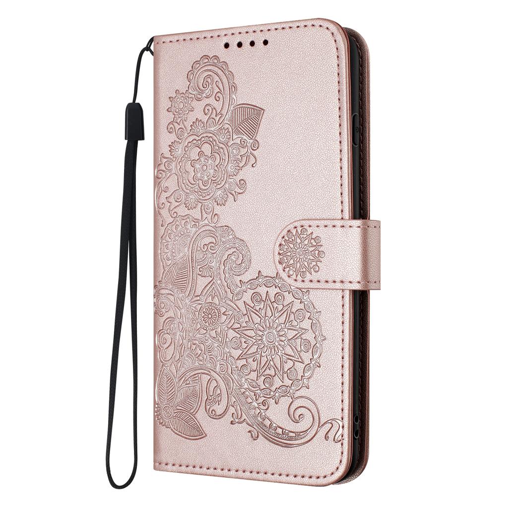 Knurling Vine Flowers PU Leather Wallet Card Bag Phone Case for Oppo A36,A53,A72,A54,F19,Reno6 Lite,Realme 9i,Realme 10,Realme C55...