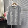 Round Neck Sweater Vest Women's Spring Loose Soft and Sticky Stacked Knit Sweater Waistcoat