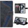 Case for Samsung Galaxy S24 Ultra - Anti-Scratch Protection - Navy Blue-Black Leather Effect - Semi-rigid