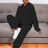 Women's Fuzzy Fleece Pajamas Set Winter Plush Pullover Hoodies And Pants Lounge Set Fluffy 2 Piece Sleepwear