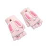 Winter Children's Knitted Finger Gloves for Boys and Girls, Warm and Piled Thickened Cartoon Half-finger Flip-top Writing Gloves