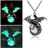 Vintage Magic Steampunk Glowing Luminous Punk Dragon Pendants Necklaces Mens Jewelry Glow In the Dark Pendant Necklace