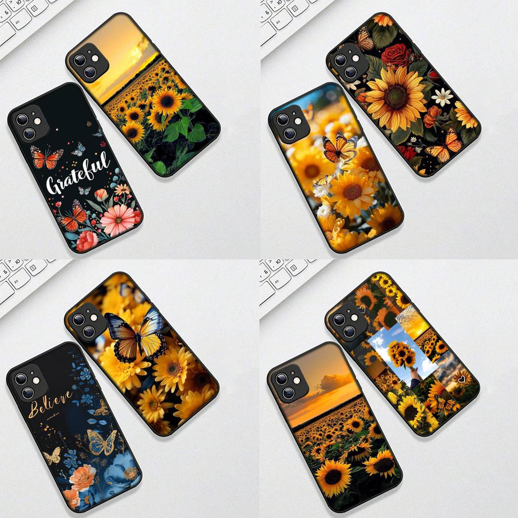 Cover for Samsung Galaxy A35 A36 A55 A26 A05 A06 A14 A50 A51 A53 A54 A12 A13 A23 Phone Case Sunflower Yellow Flower Butterfly