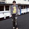 Унисекс Оверсайз Хлопковая Футболка с Длинным Рукавом с Винтажным Принтом Мультяшного Граффити Дышащая Повседневная Уличная Одежда для Молодежи