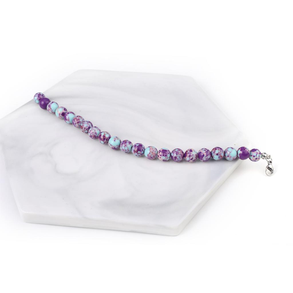 Новый стиль женский браслет натуральный камень императорский камень бусины 8X8 мм подвески для женщин романтический подарок на день рождения