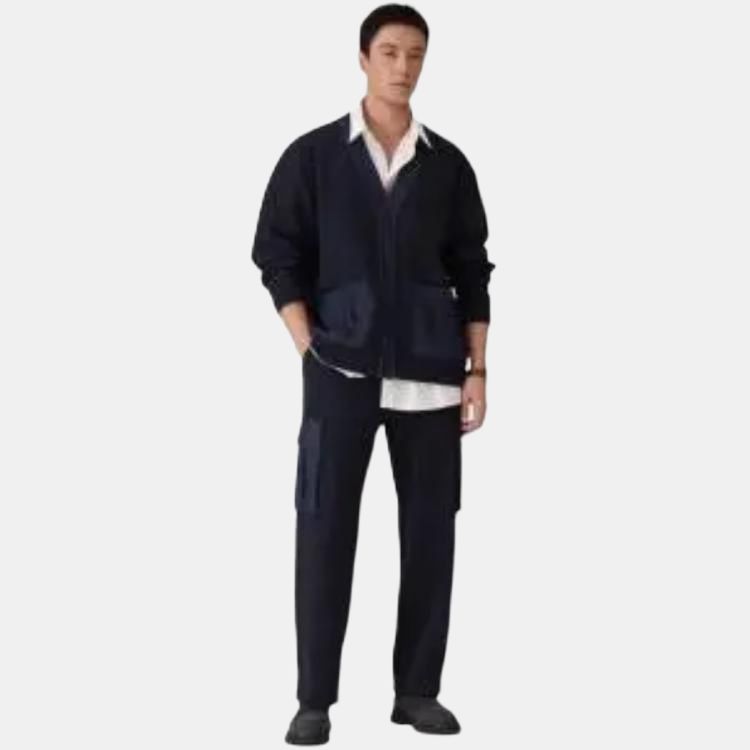 Levis Повседневный Удобный Простой Универсальный Трикотажный Свитер с V-образным вырезом и длинным рукавом Мужской свитер 004ZL-0000