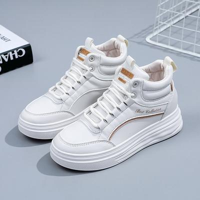 Летние новые женские высокие кеды на платформе, женские студенческие повседневные кроссовки