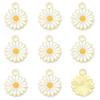 5Pcs Flower Daisy Pendant Alloy Drop Oil Charms For DIY Bracelet Earrings Making Jewelry Findings