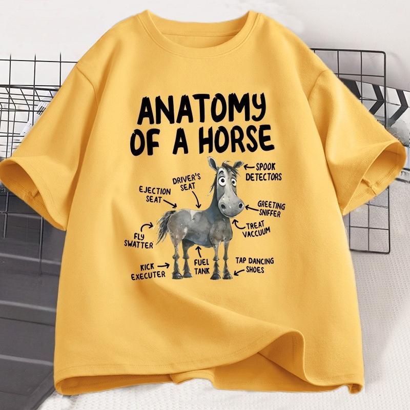 Anatomy of A Horse T Shirt Funny Horse Lover Tshirt Unisex WOMEN Graphic Streetwear Short Sleeve Tshirt Harajuku Unisexs Clothing