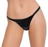 Black VINYL ELASTIC Thong - Black Level - Thongs and Panties