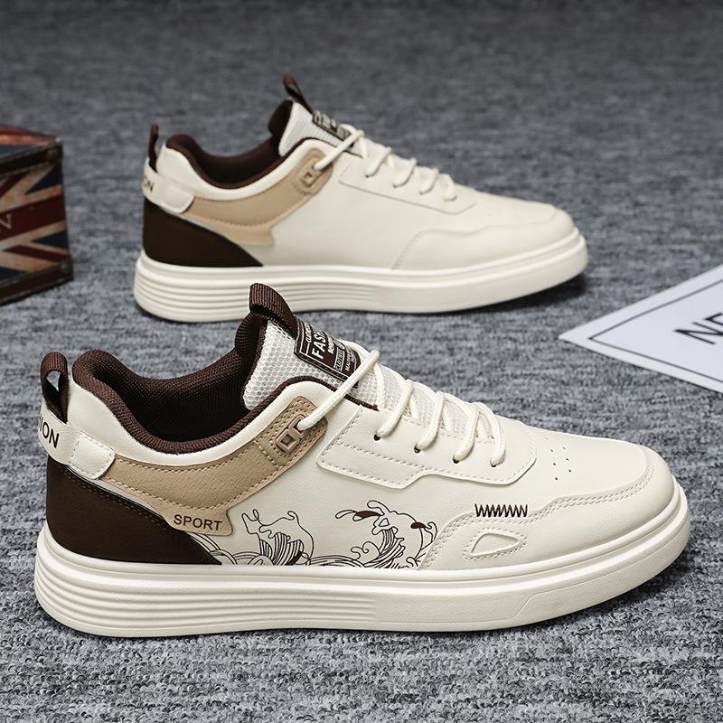 Tennis Luxury  Men Casual Fashion PU Leather Four Seasons Skateboarding Shoes Plus Size