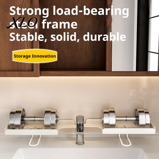 Faucet Storage Rack Foldable Rack, 180 Degree Straight Deployment And 90 Corner Kitchen Sink Caddy Turn Two Installation Way, Durable Carbon