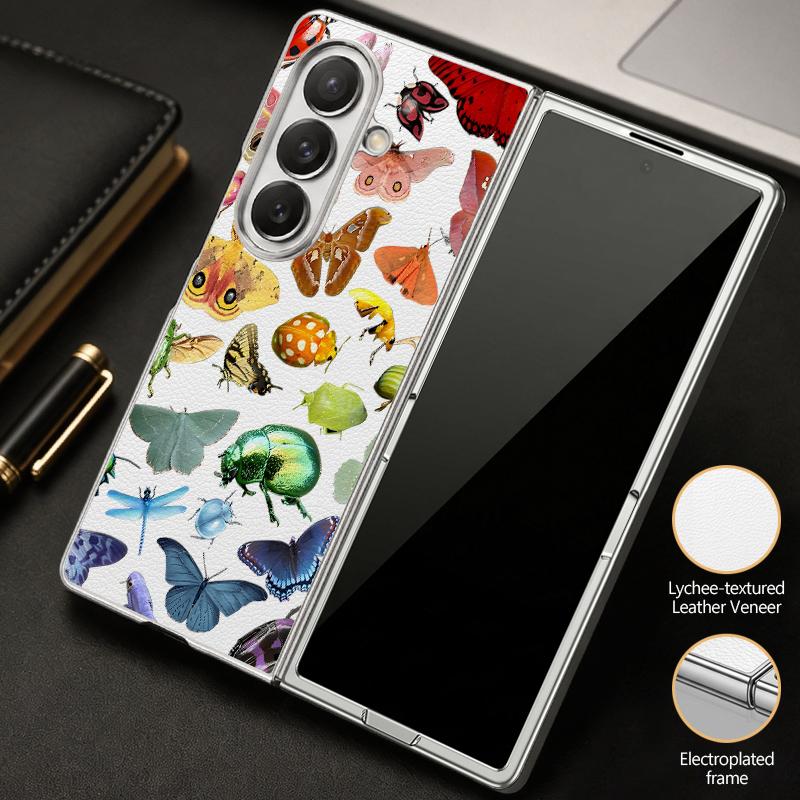 Романтичный чехол-бабочка для Samsung Z Fold 8 Ultra 7 6 5 Гибридный 3-в-1 Кожаная накладка с покрытием Складной чехол для телефона для Galaxy Z Fold8 Fold7 Fold6