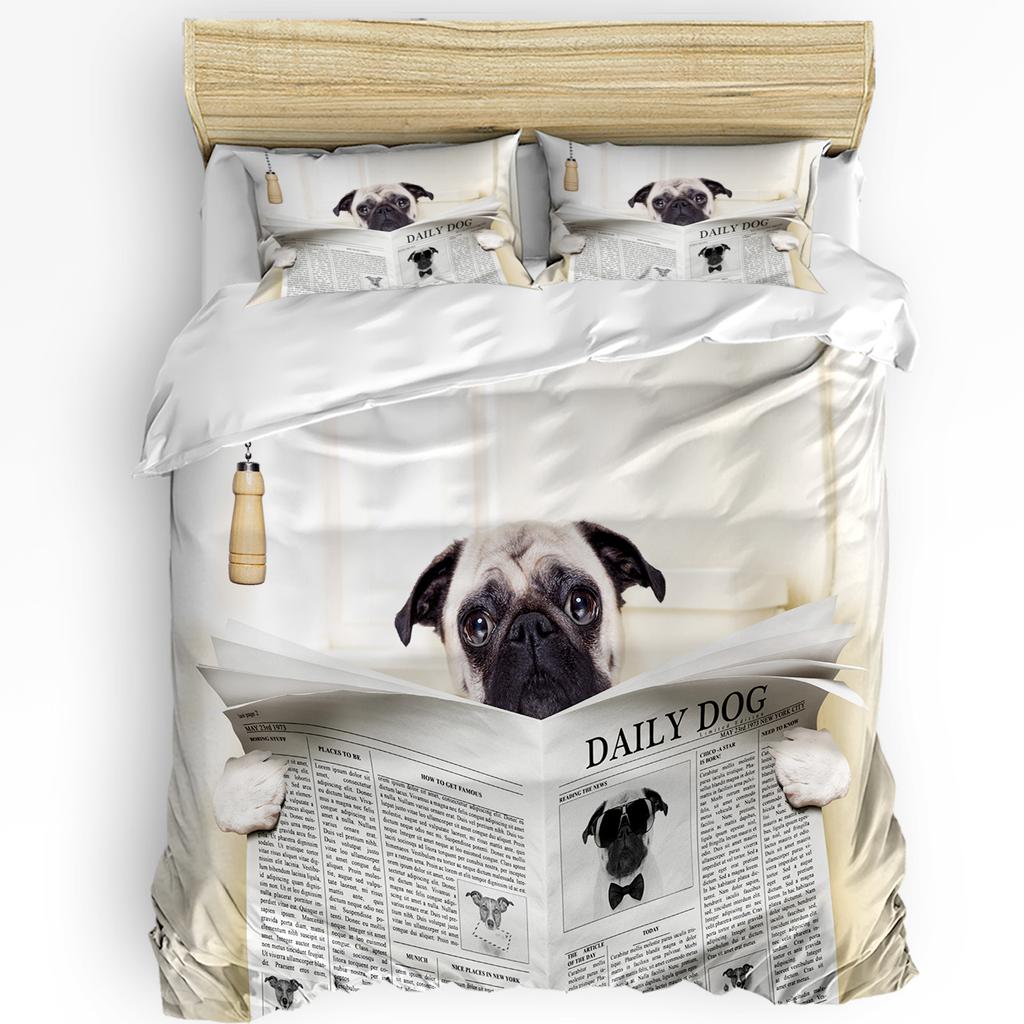 Комплект постельного белья Dog Lover с изображением милого маленького корги, прыгающего и бегущего, а также комплект из 3 пододеяльников, постельного белья, пододеяльника, наволочки, чехла для пододеяльника