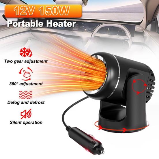 Car Heater Window Defroster Fast Heating Plug-and-Play 360-Degree Rotating Wide Compatibility Portable Car