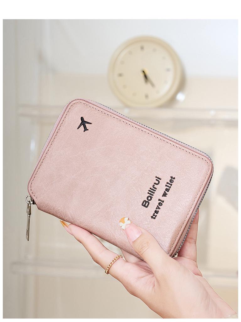 RFID Passport and Ticket Holder with Zipper - Unisex Travel Document Organizer