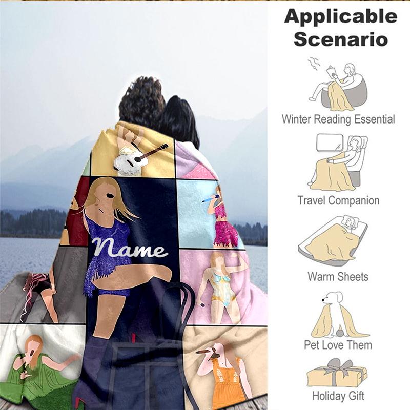Custom Name Top singer Taylor Blanket Lightweight Ideal Bedding Blanket Perfect for Travel, Camping, Living Rooms, Sofas, Christmas gift