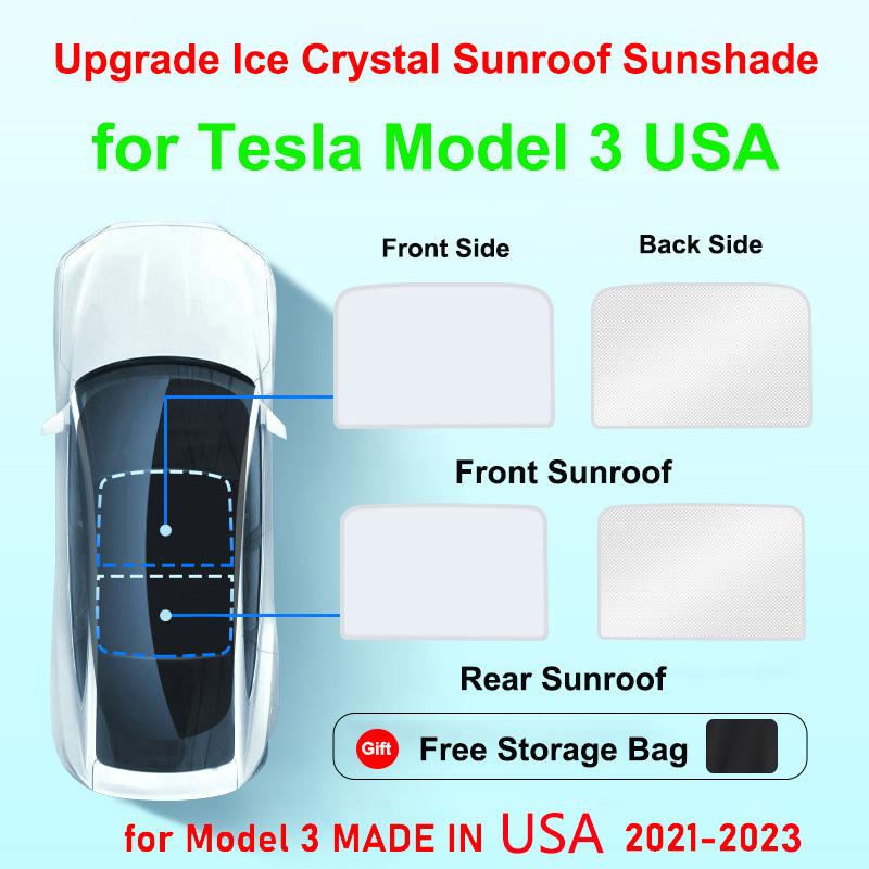 for Tesla Model Y 2025 Model 3 Highland 2024 Sunshade Roof Skylight Sunroof Upgrade Ice Cloth Buckle Front Windshield Sun Shade