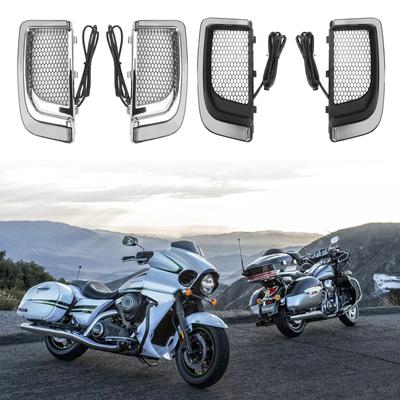 2 шт. обтекатель мотоцикла, нижние грили, светодиодные указатели поворота, ходовые огни, модифицированные детали для мотоцикла для Street Glide Road King