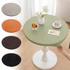 1PC Solid Color Table Cover Elastic Tablecloth Table Protector Cover Table Cloth PU Leather Round