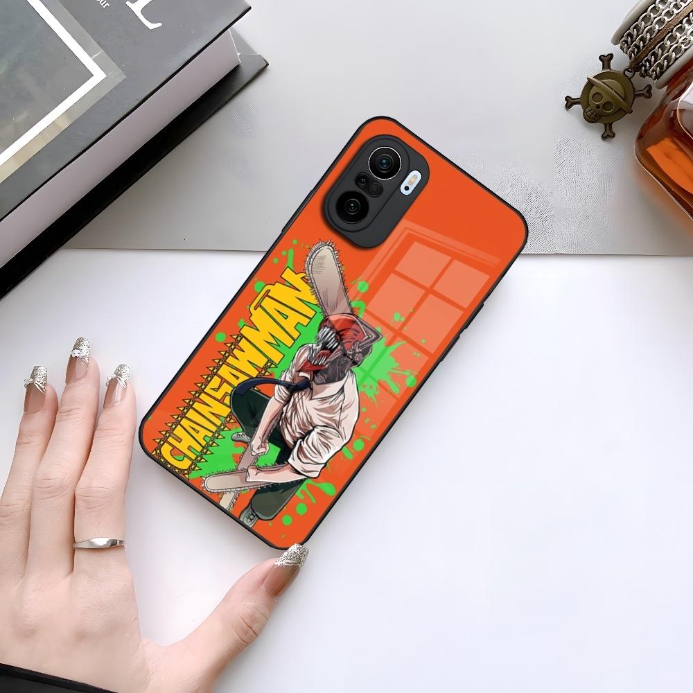 Чехол для телефона Anime Chainsaw Man для Xiaomi 15 14 13 12 Mi 11 Pro ultra Lite стеклянная крышка