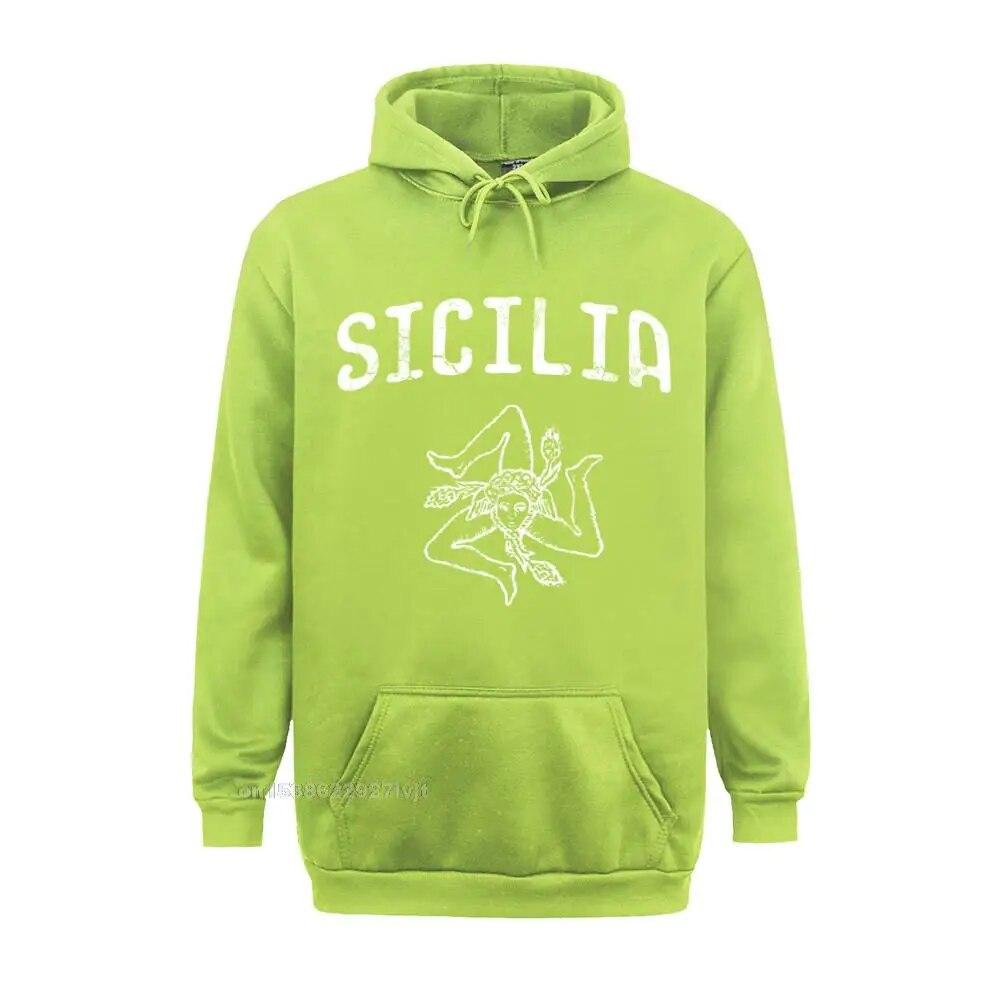 Sicilia Италия Sicily Sicilian Siciliano Italia Итальянская толстовка с длинными рукавами Удобные топы Толстовка Хлопок Толстовки унисекс Толстовка унисекс
