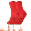 1 пара носков с подогревом, сохраняющих тепло ног 24 часа, силиконовые подошвы, средней длины, высокоэластичные, однотонные спортивные носки, удобные носки для холодной погоды
