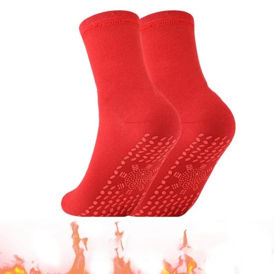 1 пара носков с подогревом, сохраняющих тепло ног 24 часа, силиконовые подошвы, средней длины, высокоэластичные, однотонные спортивные носки, удобные носки для холодной погоды