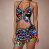 2 Pieces, Bra With Sequined Tassels, Fringed Top, Belly Dance Skirt, Carnival, Club, Costumes
