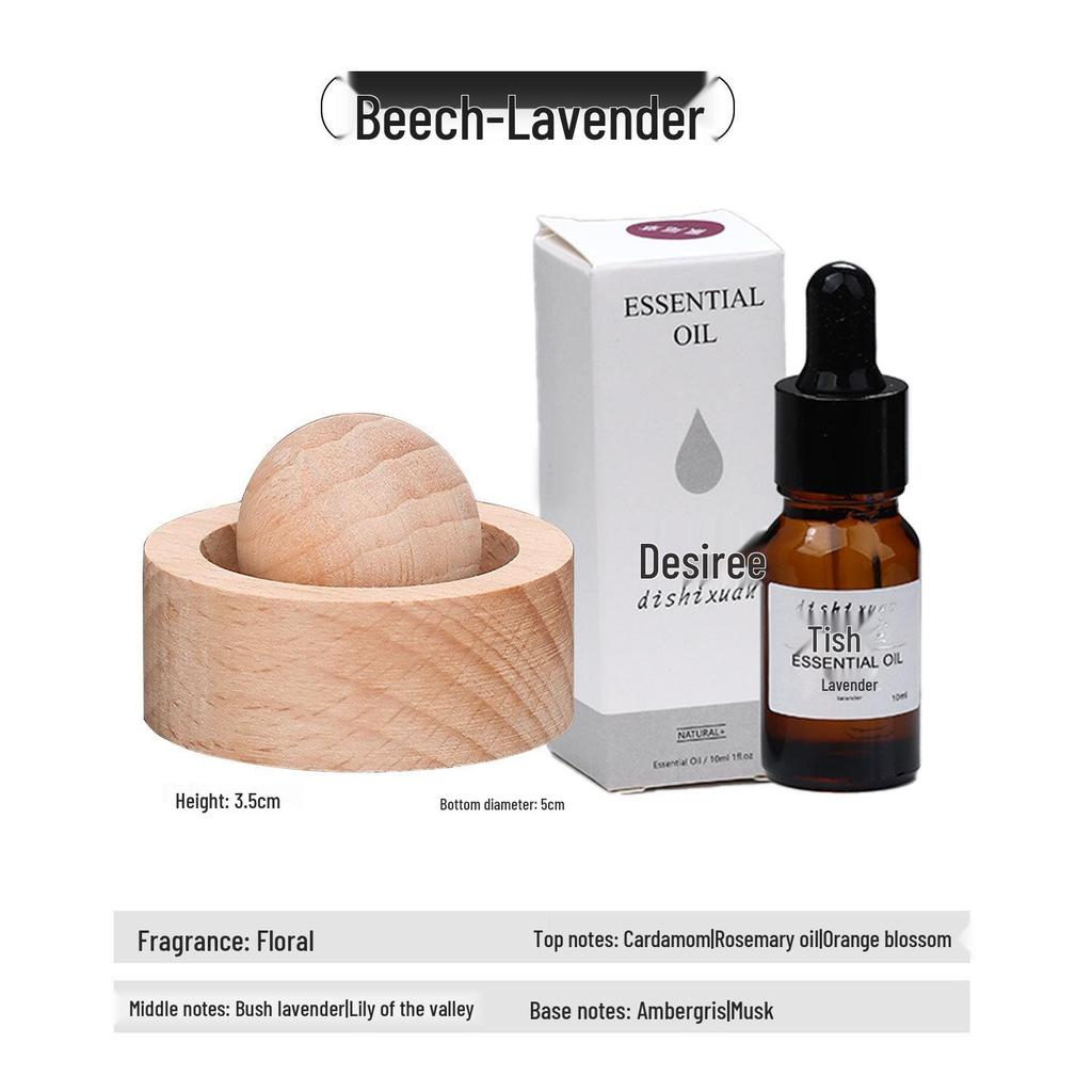 Round Wood Aromatherapy Diffuser - Long-Lasting Essential Oil and Car Fragrance Ornament for Home and Bedroom.
