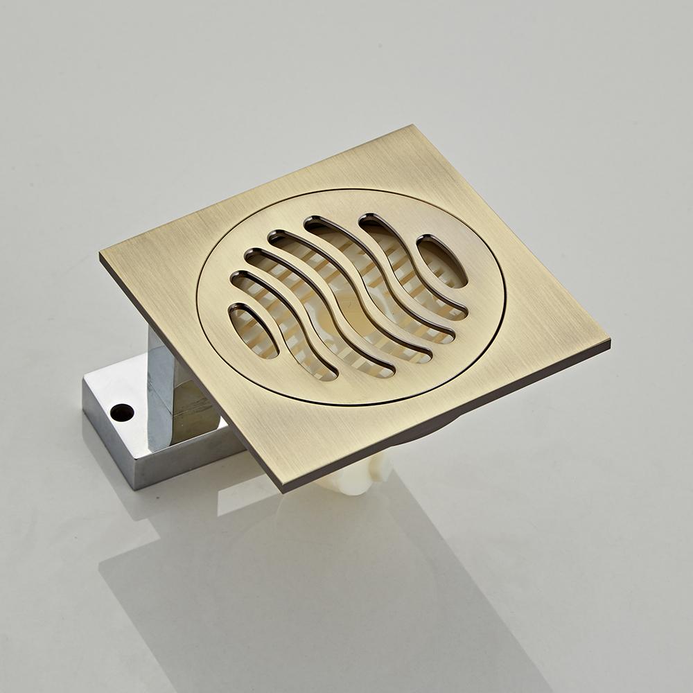 YUNDOOM  Anti Odor Strainer Water Square Shower Bathroom Modern Bath Channel Brass Floor Drain