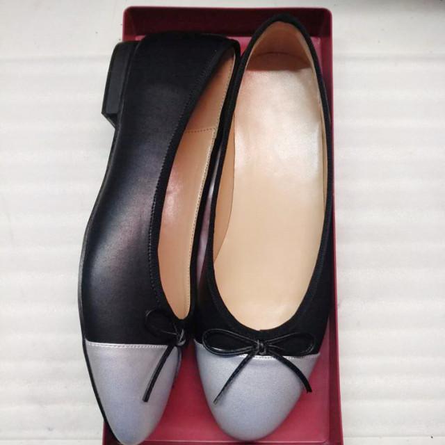 Классические балетки на плоской подошве, женская базовая кожаная твидовая обувь, двухцветная круглая балетка с бантом, модная женская обувь на плоской подошве