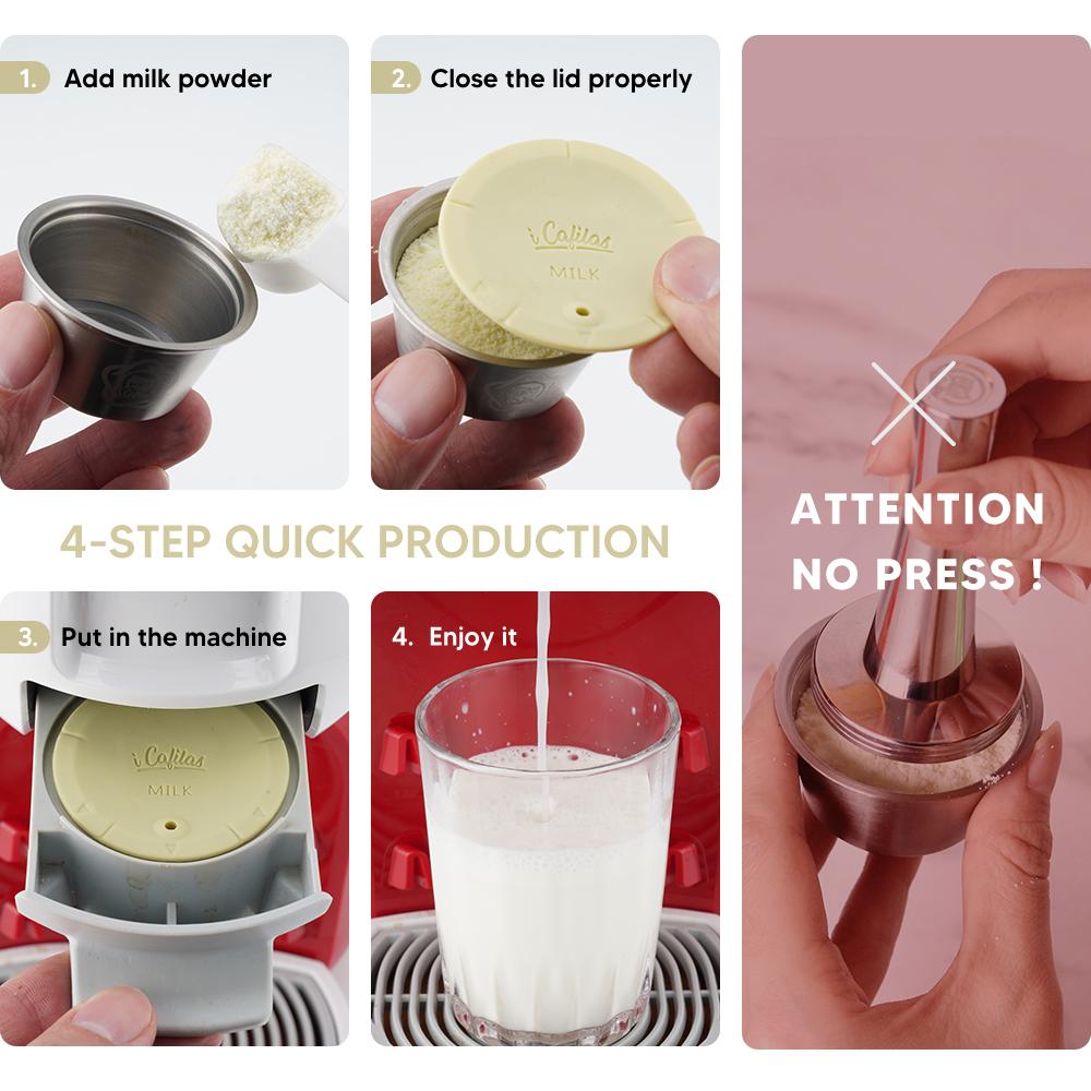 i Cafilas [YD06] + [HLB24] Многоразовый капсульный фильтр для кофе, многоразовая молочная пена, автоматические капсулы для крема, сделай сам, для DOLCE GUSTO Genio, Hibrew, MINI ME, GENIO