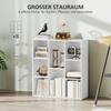 3-Tier Bookshelf, 8 Compartments, Particleboard, Storage Shelf, White