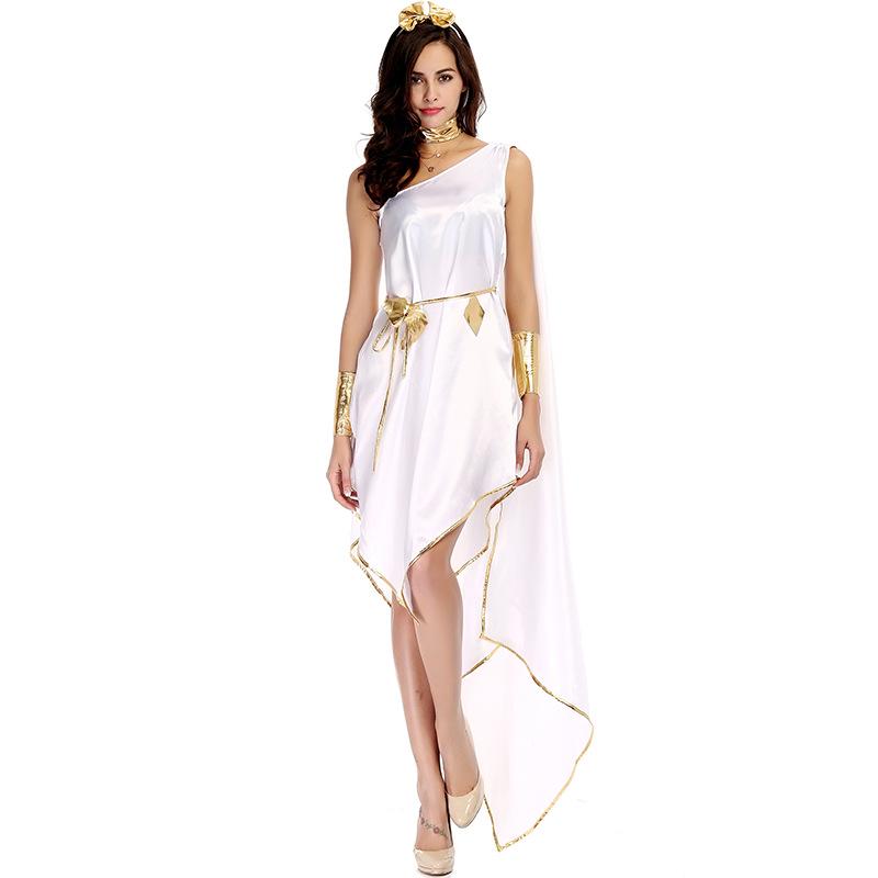 White Flowing Greek Goddess Halloween Dress Set