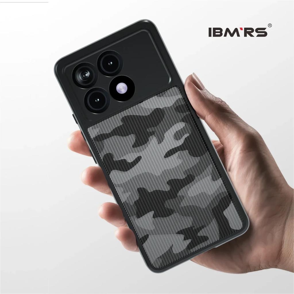 (Comes with Wrist strap)IBMRS for Xiaomi Redmi K70 Ultra Phone Case,ultra-sleek,raised Edges Protect Camera & Screen- Black Camo