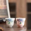 Gourd Ceramic Teacup Chinese Kung Fu Gongfu Teaware Porcelain Tea Cup Handmade Hydrangea Master Tea Cup Drinkware Tea Ceremony
