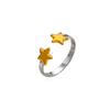 ins wind gold stainless steel open ring light luxury high sense simple star ring does not fade jewelry