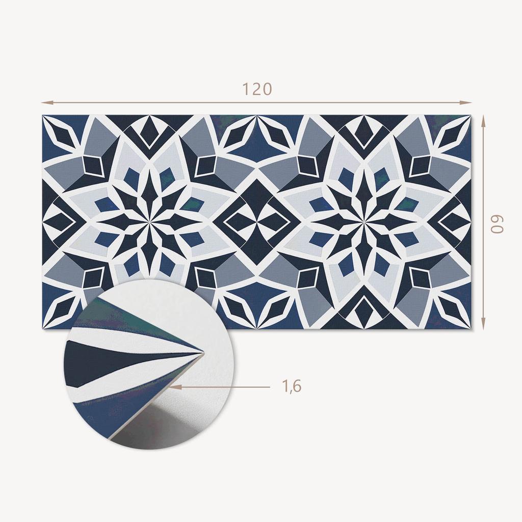 Panel Pcv Z Motywem Łatwa Dekoracja Do Jadalni 120X60 Cm Geometryczny Wzór Kwiatowy