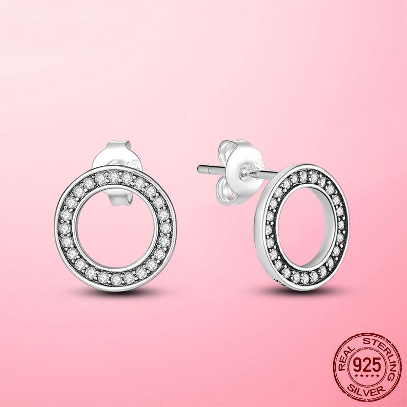 Новые корейские серьги-гвоздики из серебра 925 пробы круглые для женщин с кристаллами циркония свадебные помолвочные оригинальные серебряные 925 пробы ювелирные изделия подарок