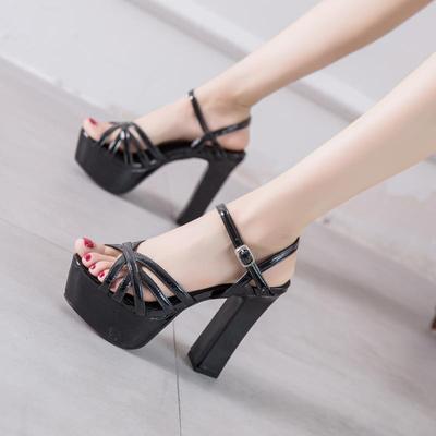 Женские сандалии под платье на платформе, сандалии на высоком каблуке, туфли-лодочки с открытым носком на массивном каблуке и ремешками, платье с пряжкой на щиколотке и ремешком, платье для вечеринки