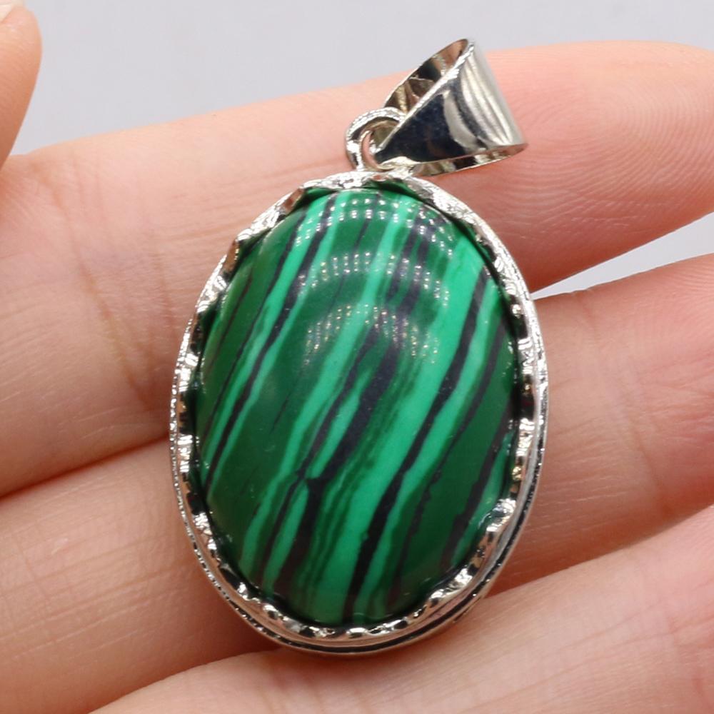 Кулон из натурального камня овальный розовый кварц аметист опал малахит лазурит агат зеленый авантюрин подвески для изготовления ювелирных изделий DIY аксессуары для ожерелья