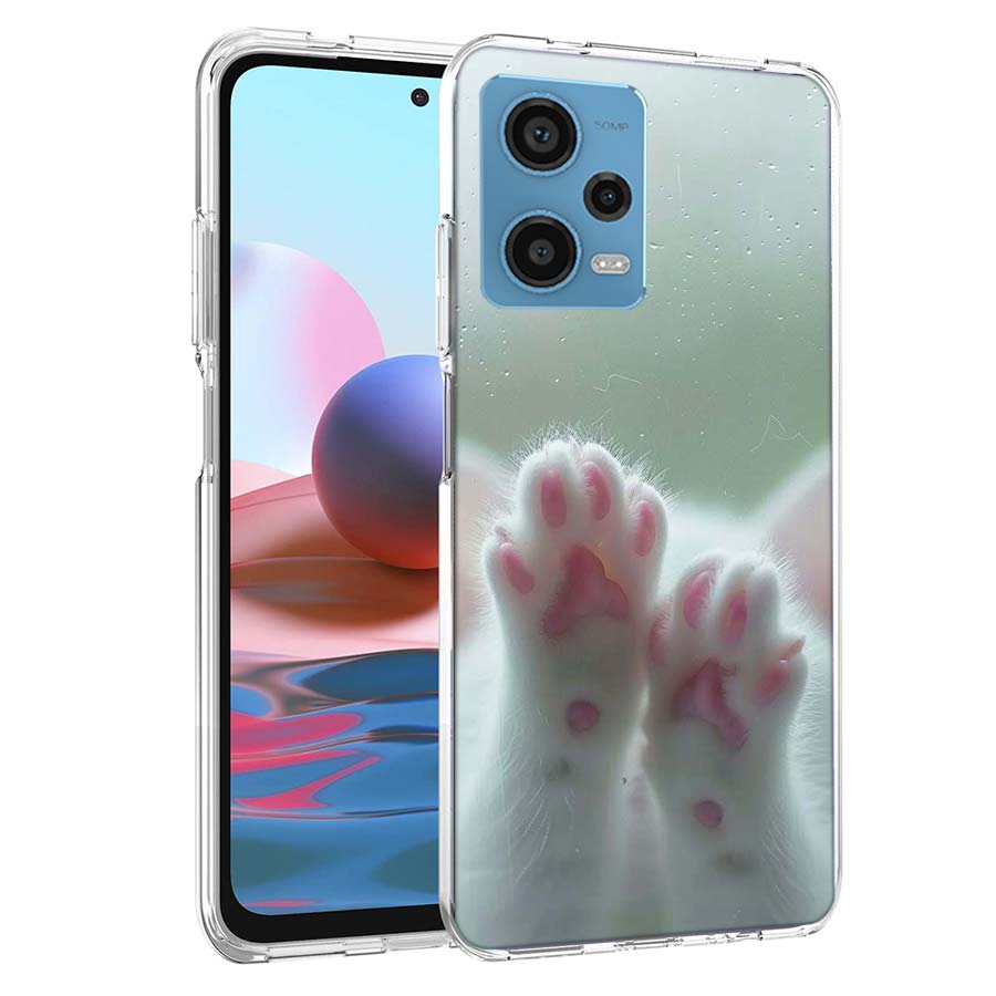Розовый Кот Чехол для Телефона на Руку Для Redmi Note 13 12 14 15 Pro Plus 13R 11 11T 11E 11S 10 Pro 10S 9 9S Чехол Силиконовый Прозрачный ТПУ Capa Чехлы