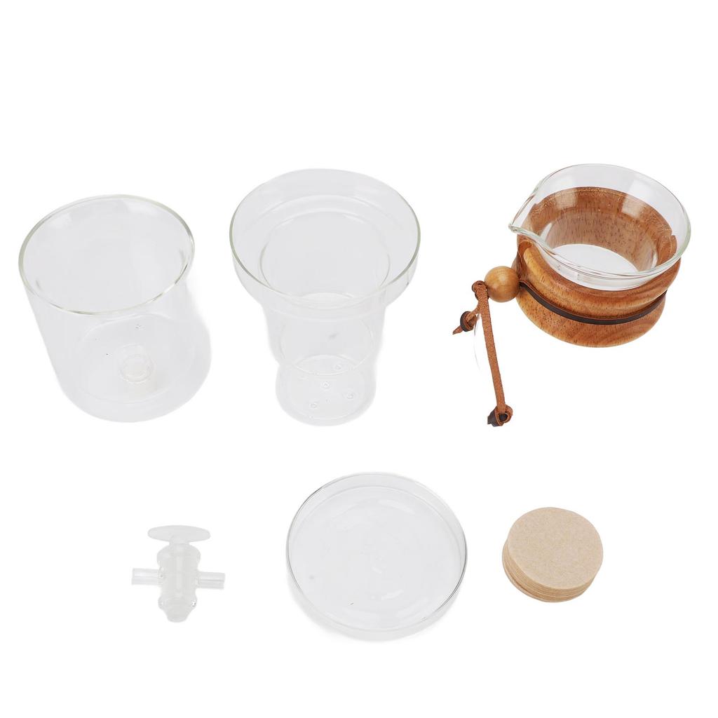 Ice Drip Coffee Maker Clear Glass Cold Brew Coffee Maker Set with Adjustable Water Flowing for Household Tea Room 400ml