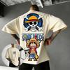 Футболка с аниме One Piece Луффи Мужская Женская Летняя Хлопковая С Коротким Рукавом Пиратский Веселый Роджер Принт Уличная Одежда Графические Повседневные Топы