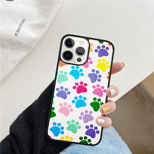 Лапы Рисунок Лап Милый Чехол для Телефона Собака Кошка Для iPhone 17 Air 15 16 Pro Max 14 13 12 11 Pro Max Plus Coque