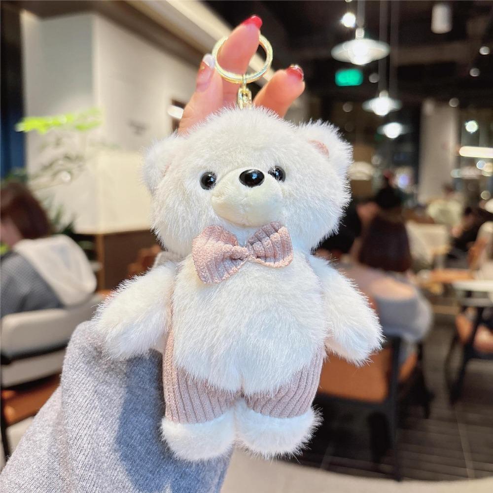 Мягкий плюшевый брелок в виде медведя-банта для девочки, сердечка, галстука-бабочки, плюшевой куклы, подвесного аксессуара